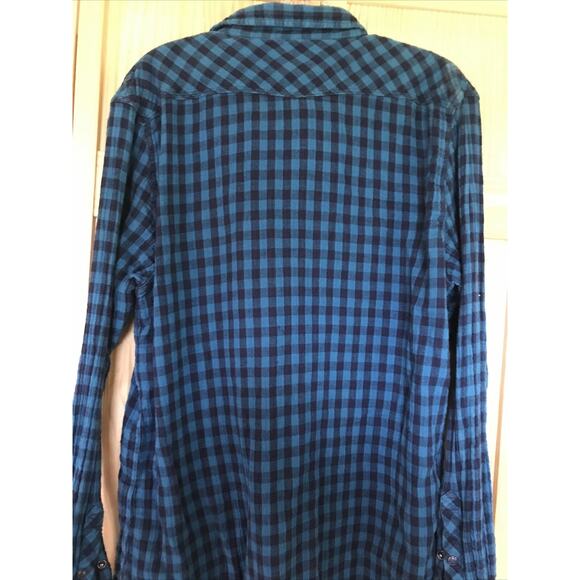 44mm Legendary Work Wear Original Vintage Men’s XL Blue Plaid Snap Button Shirt - Picture 11 of 16